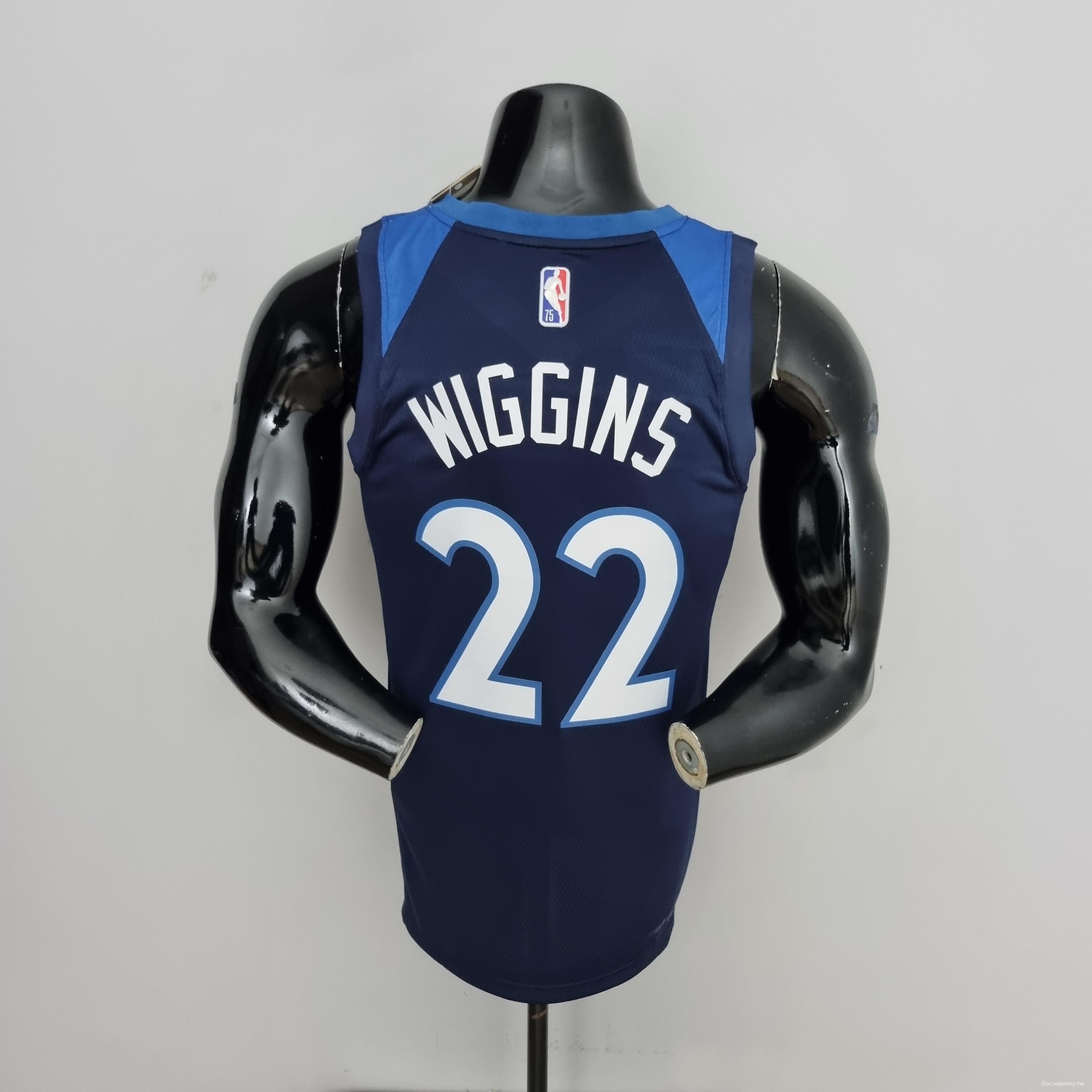 75th Anniversary Minnesota Timberwolves Wiggins #22 Royal Blue NBA Jersey