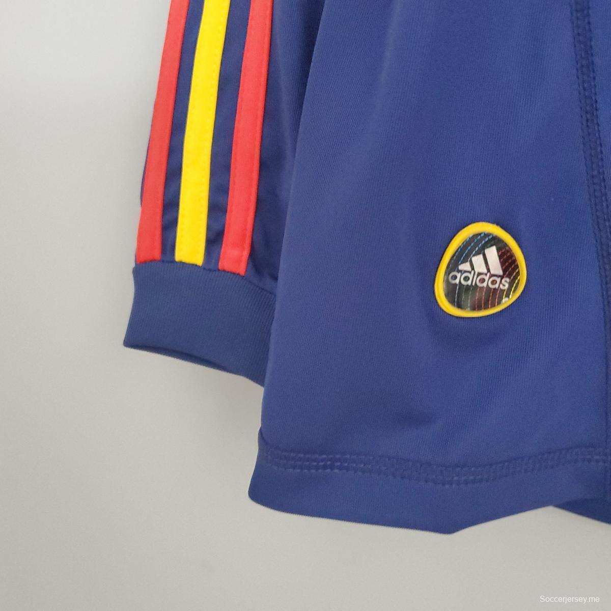 قميص كرة القدم الإسباني بأكمام طويلة ريترو 2010 خارج أرضه