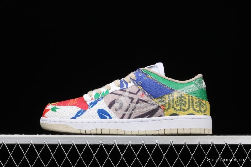 NIKE SB DUNK Low SP city supermarket jointly named color bazaar leisure skateboard shoes DA6125-900