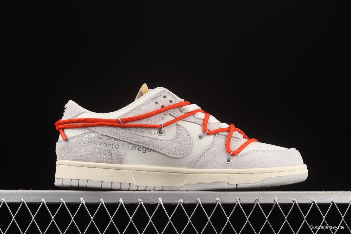 OFF-White x NIKE DUNK Low 12 of 50 OW suede SB buckle rebound fashion casual board shoes DJ0950-118