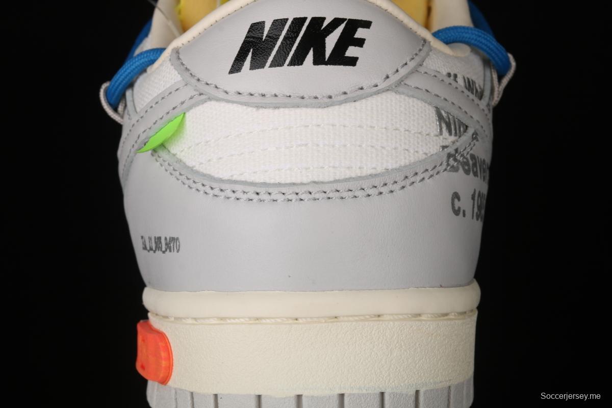 OFF-White x NIKE DUNK Low 03 of 50 OW white gray leisure sports skateboard shoes DM1602-112