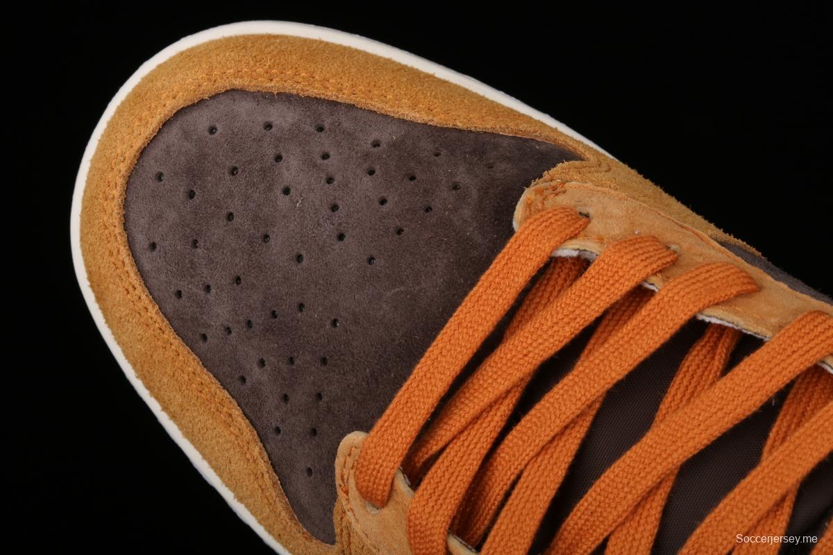 NIKE SB DUNK Hight Dark Russet dirty orange high-top leisure sports skateboard shoes DD1401-200