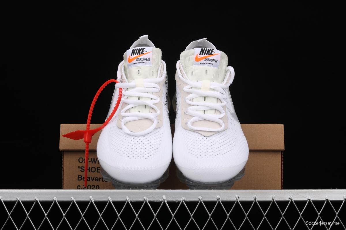 OFF-White x NIKE Vapor Max joint name steam air cushion jogging shoes AA3831-100