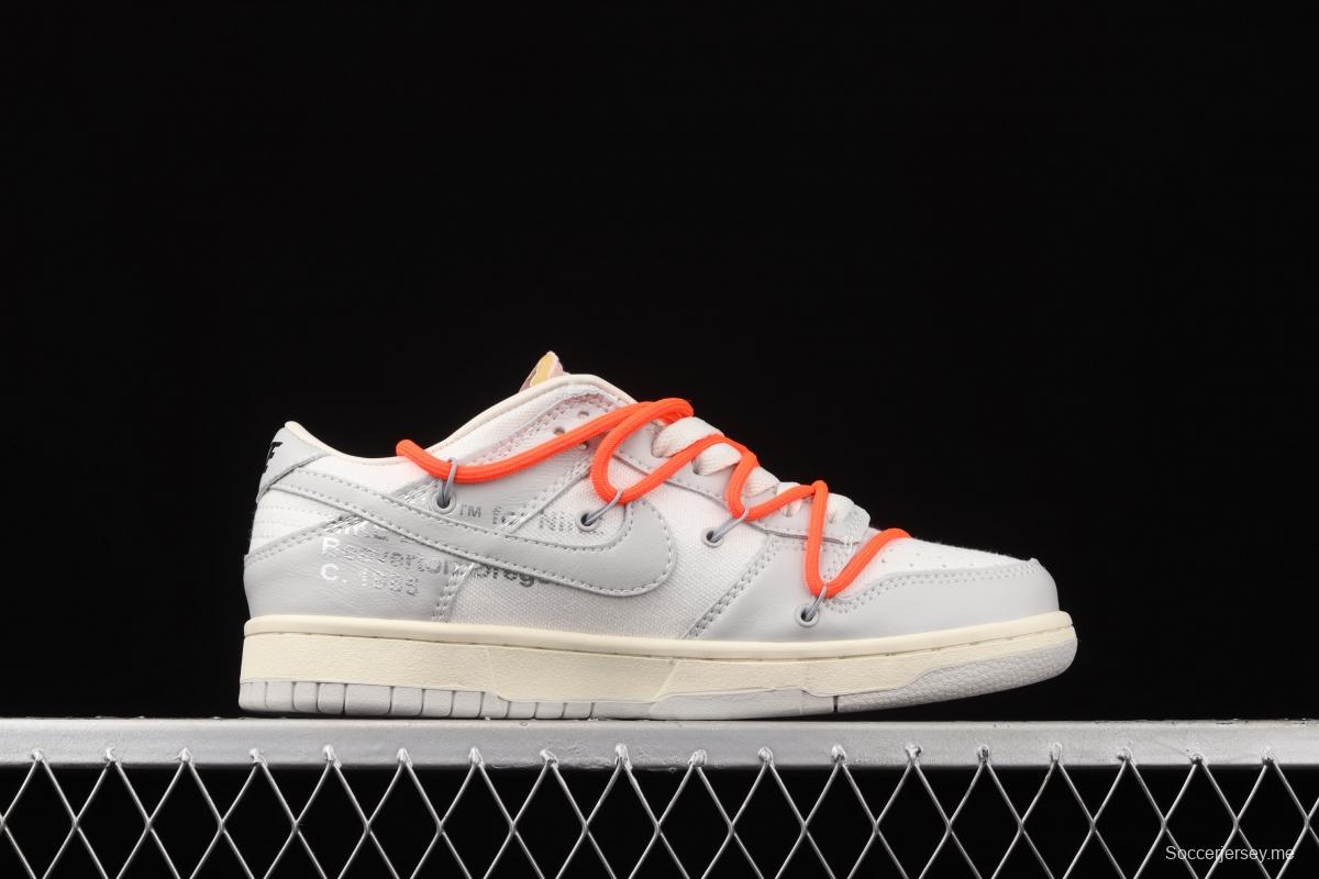 OFF-White x NIKE DUNK Low 04 of 50 OW grey leisure sports skateboard shoes DM1602-110,