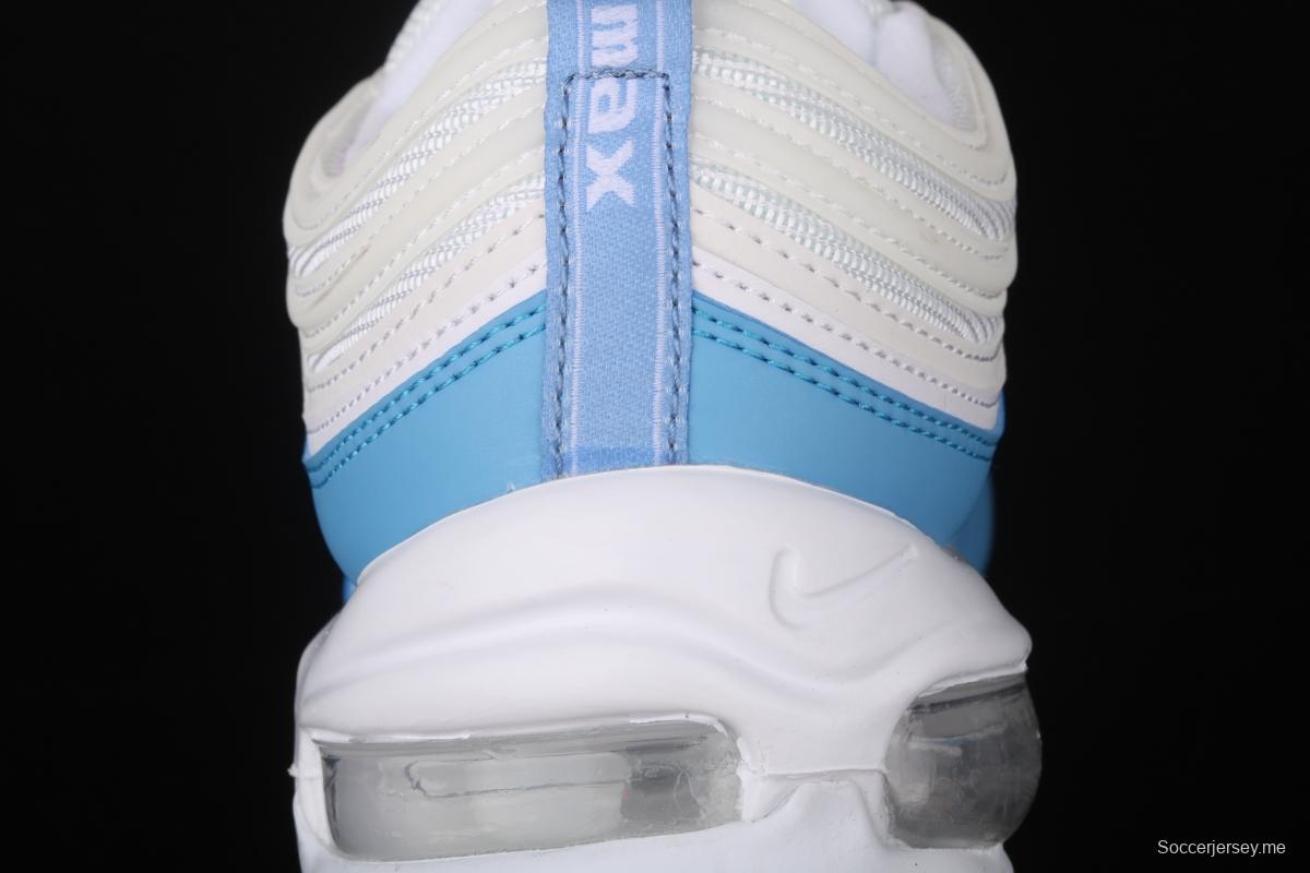 NIKE Air Max 97 Essential White Blue simple White Blue 3M reflective bullet Air cushion running shoes BV1982-101