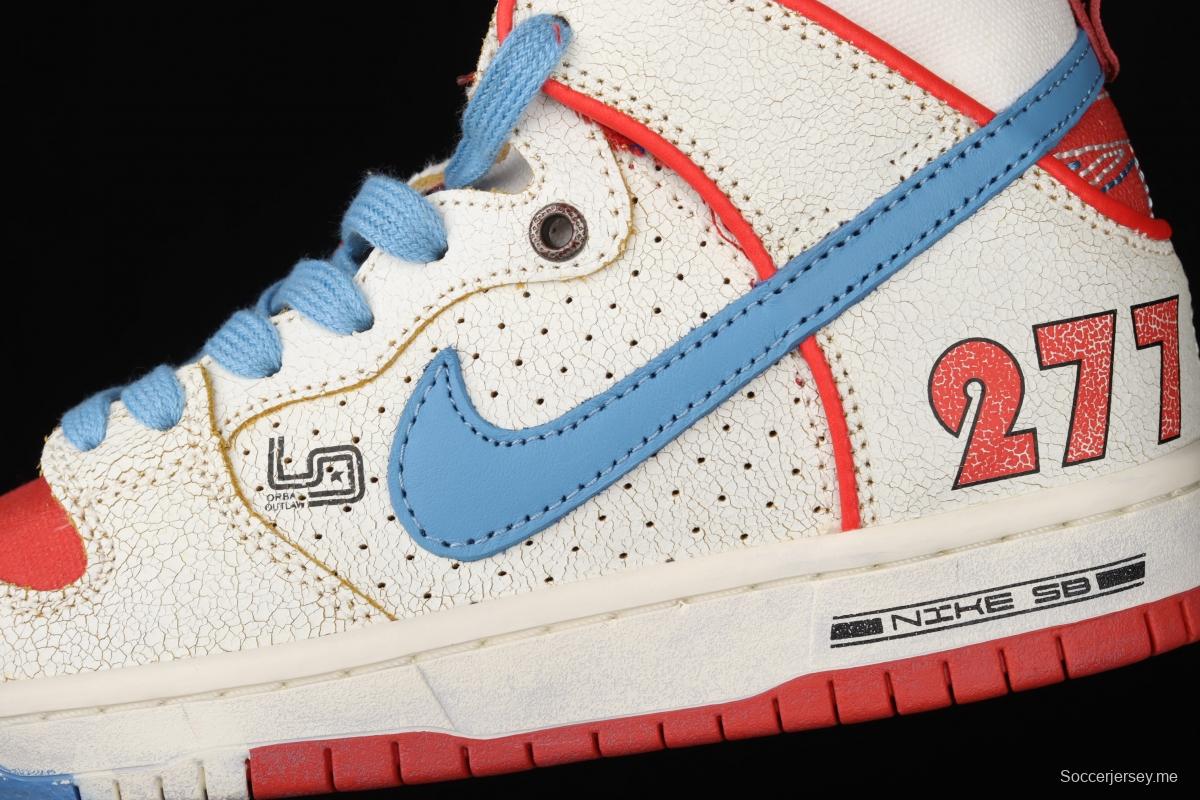 Magnus Walker x NIKE DUNK High Pro Decon QS [Porsche 911] White, blue and red high top casual skateboard shoes DH7683-100