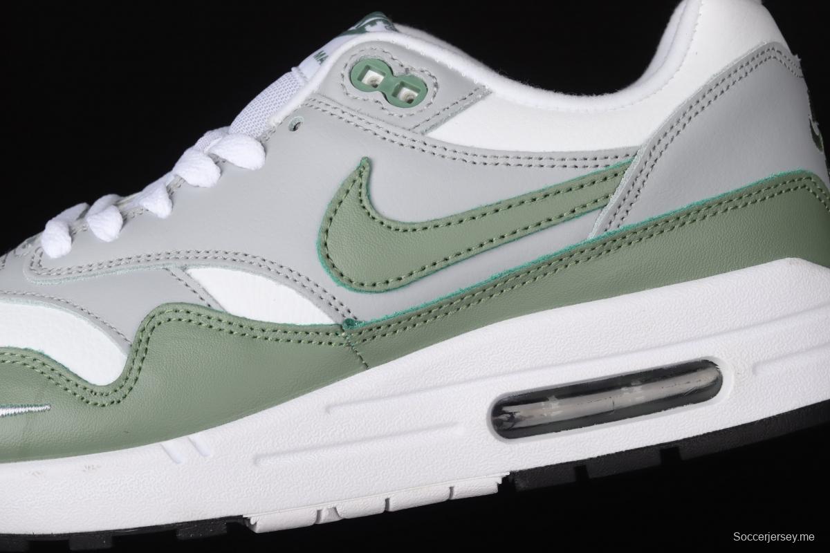 NIKE Air Max 1 gray-green leather half-palm air cushion retro running shoes DB5074-100