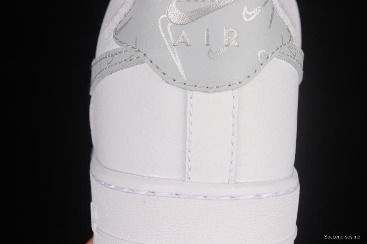 NIKE Air Force 1'07 Lx small hook white silver low-top sneakers DV2237-100