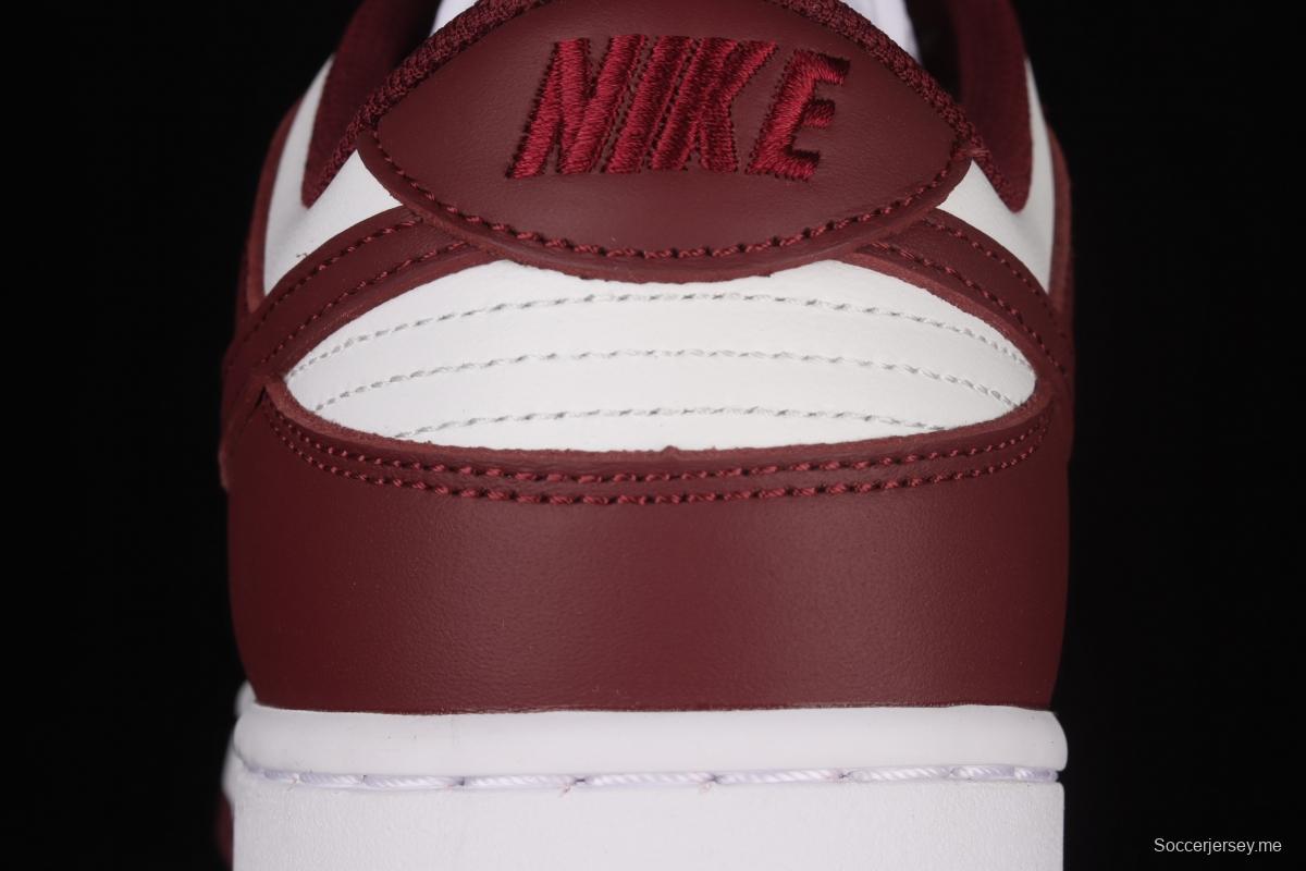 NIKE SB DUNK Low Prm wine red and white color SB buckle rebound fashion leisure board shoes DD1503-108