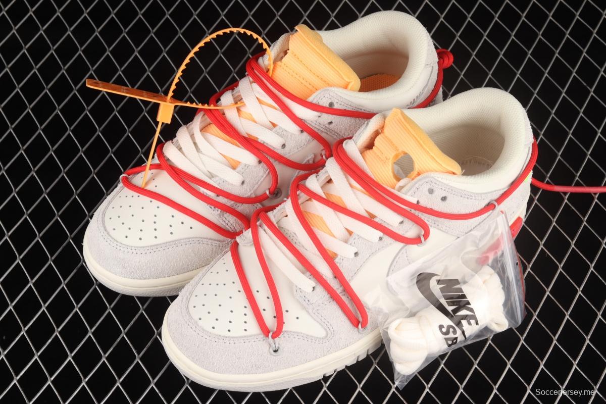 OFF-White x NIKE DUNK Low OW suede SB buckle rebound fashion casual board shoes DJ0950-103