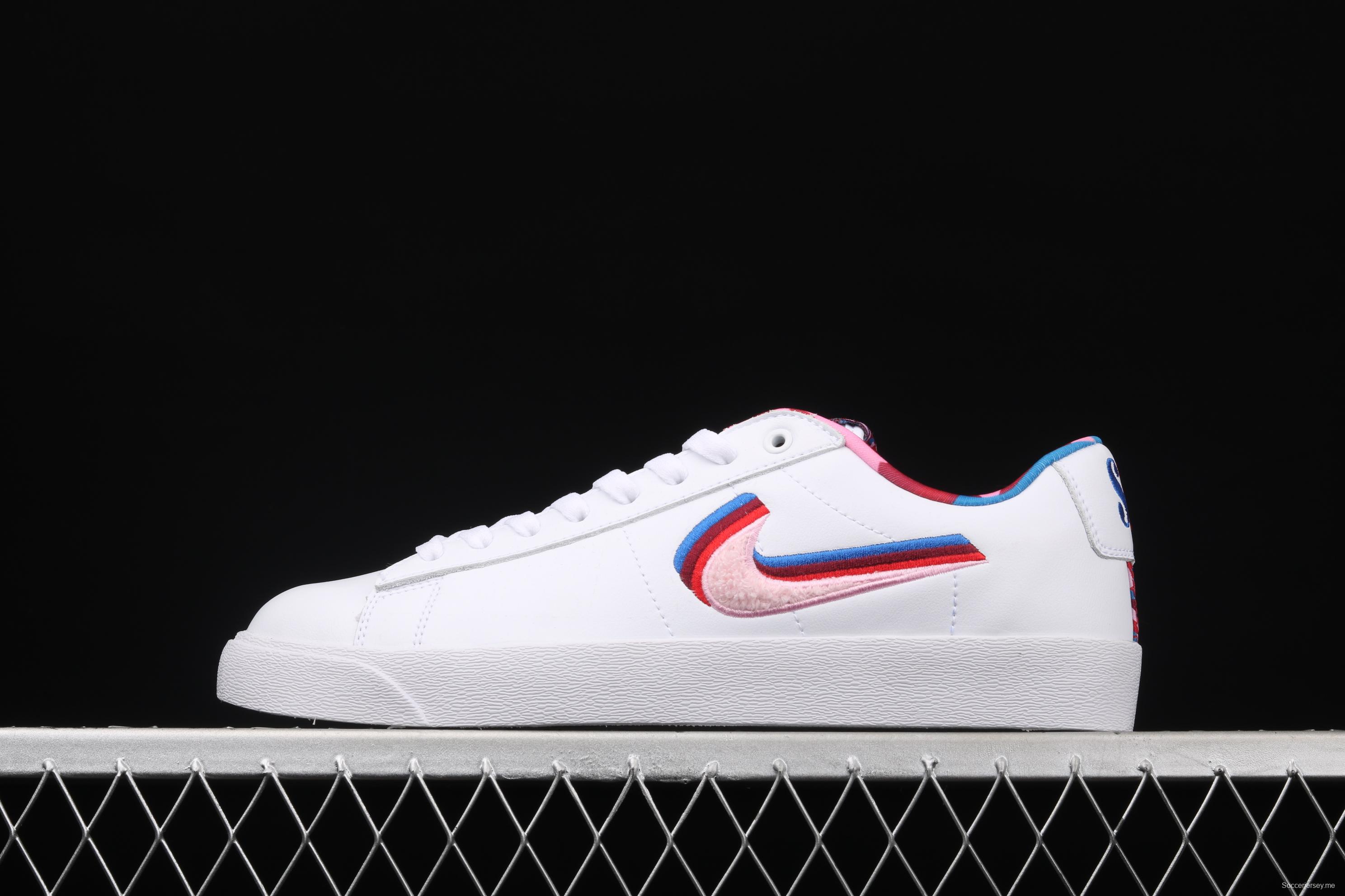 NIKE SB Blazer Low x Parra joint model 3D naked eye tricolor color hook leisure board shoes CN4507-100