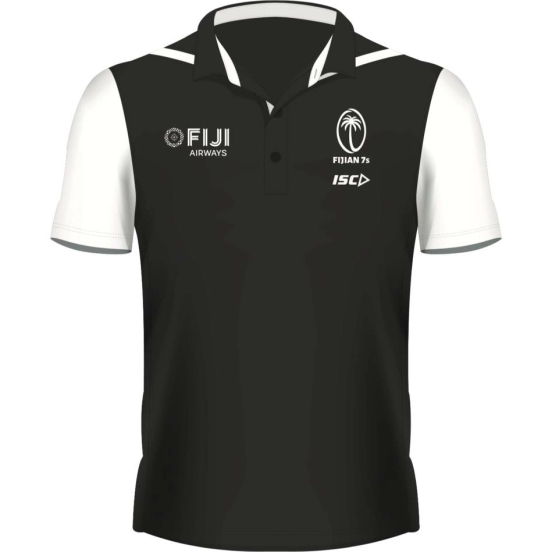 Fiji Airways Mens Sevens Performance Rugby Polo - Black