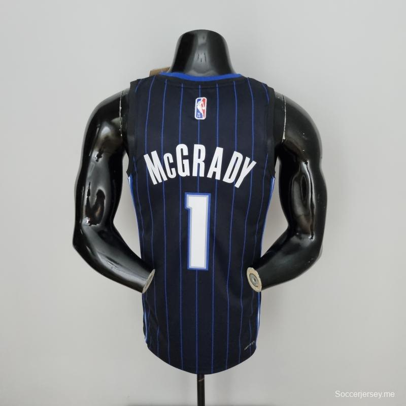 قميص أورلاندو ماغرادي 75th Anniversaryth 75th Anniversary McGrady #1 أورلاندو ماجيك ماجيك أسود اللون من الدوري الأمريكي للمحترفين
