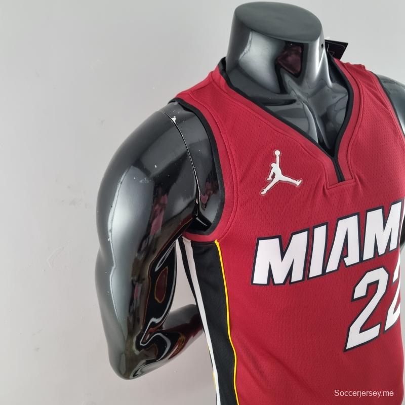 الذكرى السنوية 75 لميامي هيت ميامي هيت جوردان بتلر #22 قميص دوري كرة السلة الأمريكي للمحترفين باللون العنابي
