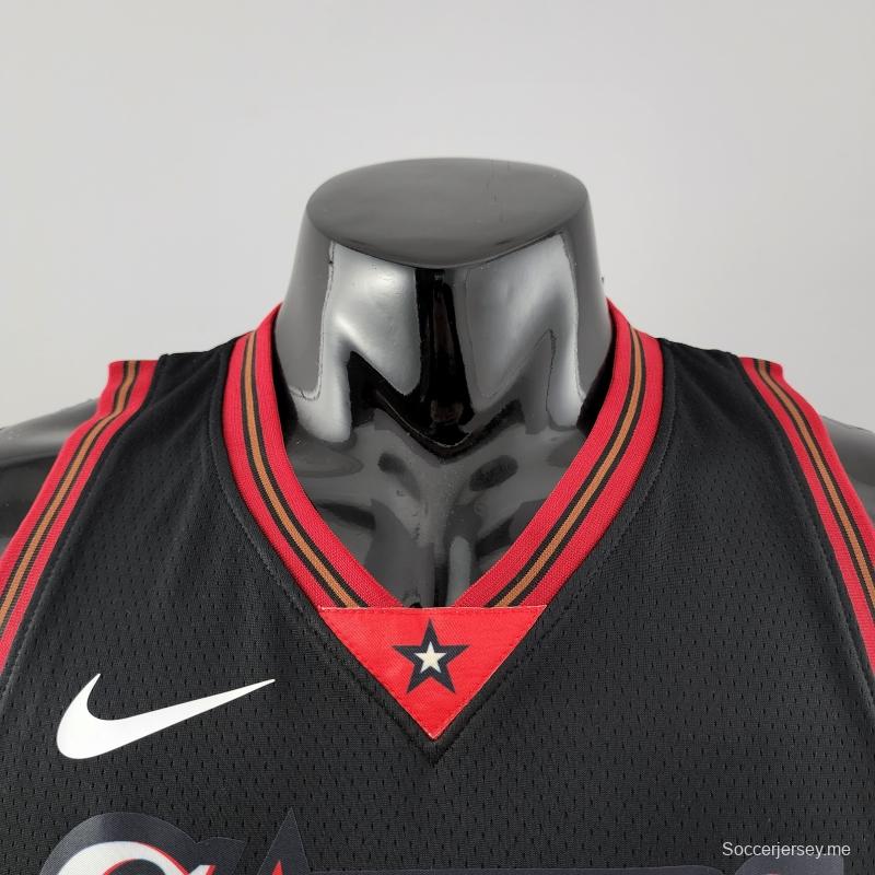 قميص ريترو فيلادلفيا 76ers إيفرسون رقم 3 نيزك كبير أسود من قميص الدوري الأمريكي للمحترفين
