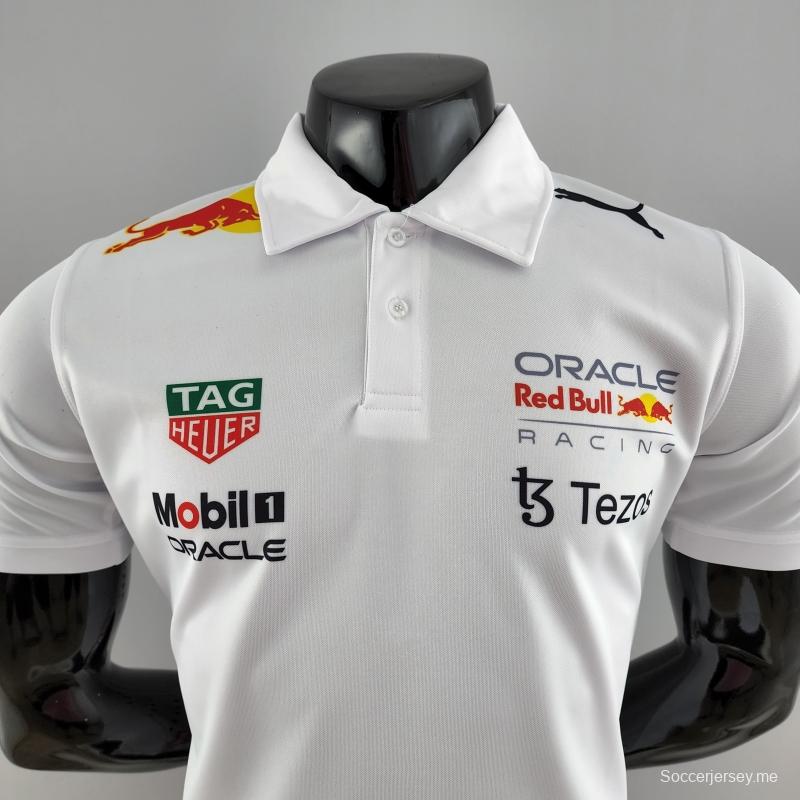 2022 قميص ريدبول 2022 F1 ريدبول أبيض رقم 0011
