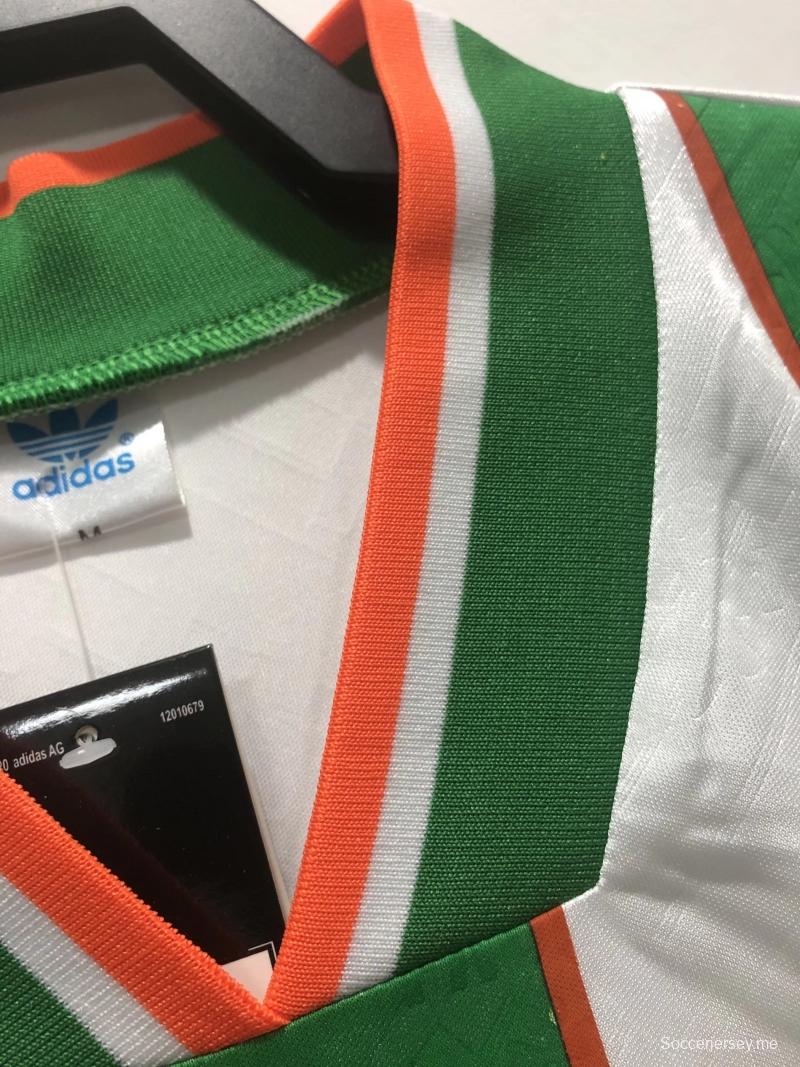 قميص كرة قدم ريترو 1994 أيرلندا ذهاباً وإياباً أبيض مع أوبل سبونسبور
