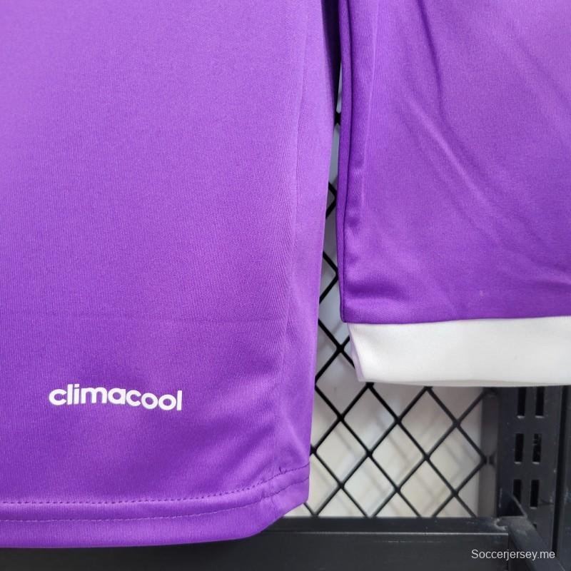 قميص ريترو بأكمام طويلة ريترو ريال مدريد 17/18 ذهاباً وإياباً بنفسجي
