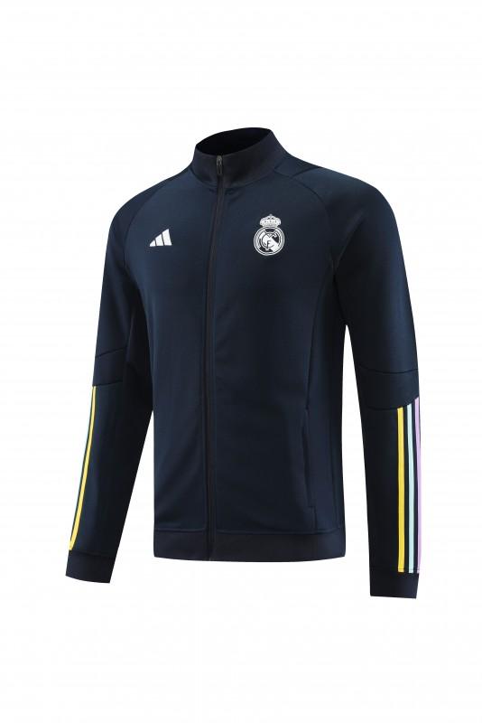 23/24 ريال مدريد سترة + بنطلون بسحاب كامل باللون الكحلي
