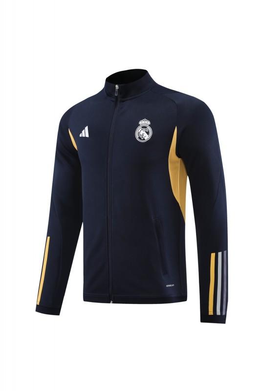 23/24 ريال مدريد سترة + بنطلون بسحاب كامل باللون الكحلي
