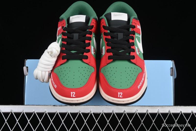 Nike SB Dunk Low Casual Skateboarding Shoes Racing Red/Green - MU0232-361