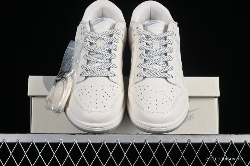 Nike SB Dunk Low LV Collaboration - Double Swoosh Beige Grey Anniversary High-End Custom Low-Top Casual Sneakers - FC2025-306