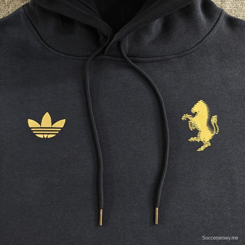 هودي يوفنتوس 2024 أسود/بحري/رمادي/بيج/بيج/أبيض مع شارة ذهبية