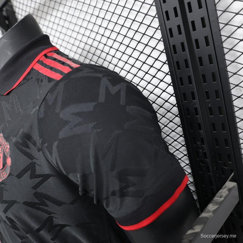 إصدار اللاعب 25/26 قميص مانشستر يونايتد الأسود الخاص 25/26 قميص مانشستر يونايتد الأسود الخاص