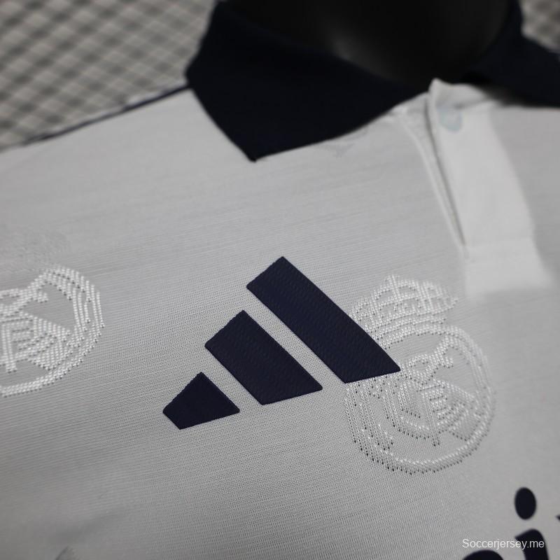 إصدار اللاعب 24/25 قميص ريال مدريد الأبيض قبل المباراة 24/25 ريال مدريد قبل المباراة