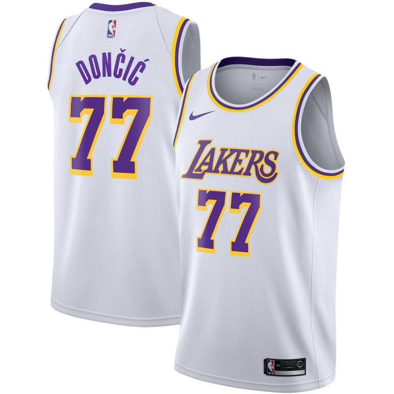 2025 قميص لوس أنجلوس ليكرز لوس أنجلوس ليكرز الأبيض لوكا دونسيتش 2025 NBA