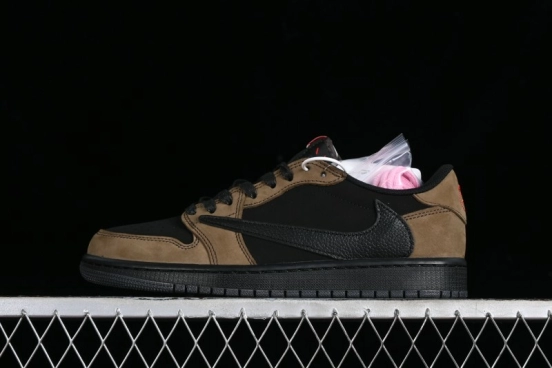 Nike Travis Scott x Air Jordan 1 Low OG AJ1 Reverse Swoosh Sneakers - DM7866-202