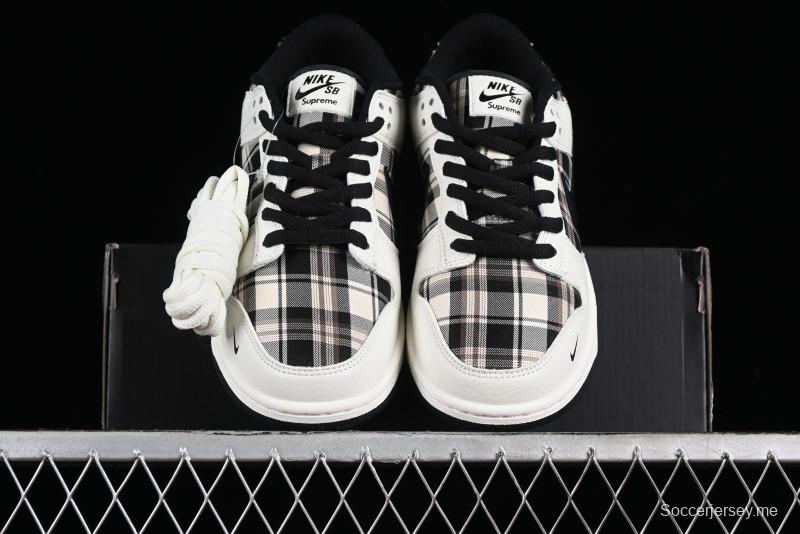 Nike SB Dunk Low Supreme Plaid Colorway Low-Top Casual Skateboarding Shoes - SU1098-061
