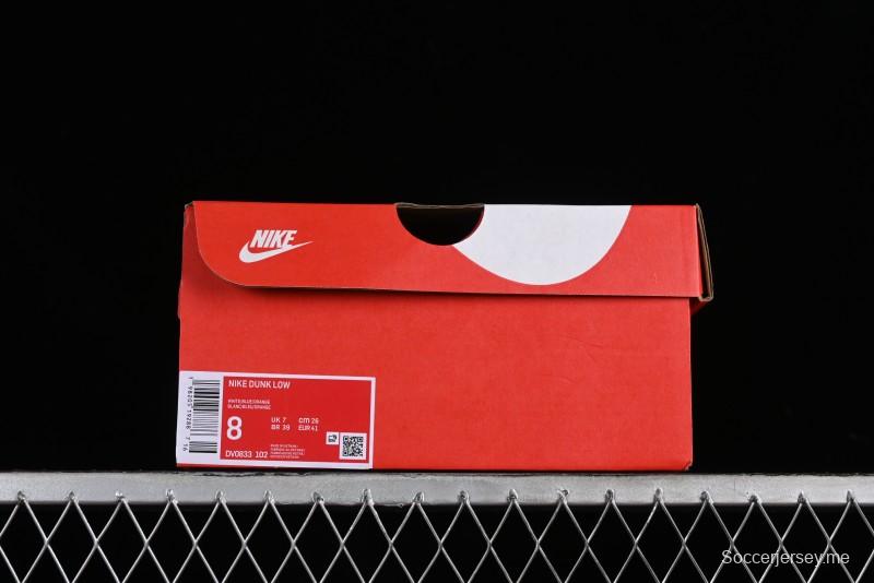 Nike SB Dunk Low Casual Skate Shoes in White Green Orange - DV0833-102