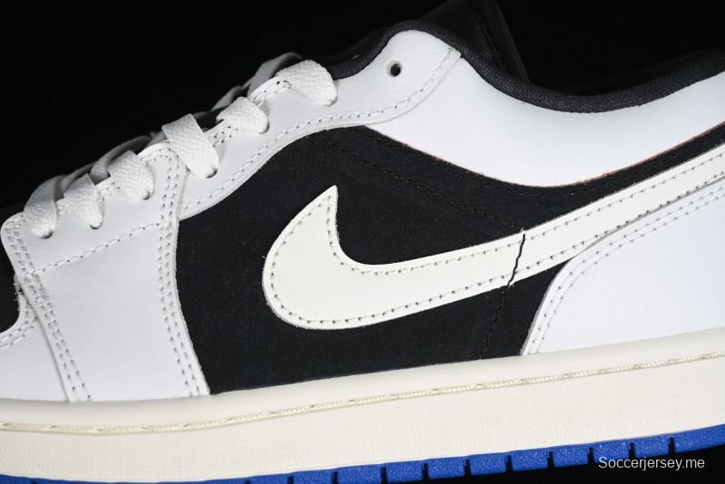 Nike Air Jordan 1 Low "Quai 54" Casual Sneakers in White Black Blue - HQ0764-001