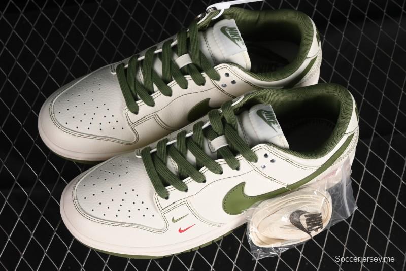 Nike SB Dunk Low Supreme Collaboration - Military Green Double Swoosh Anniversary Custom Low-Top Casual Sneakers - XX2025-319