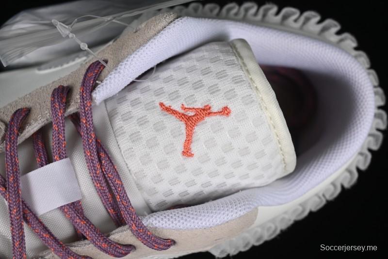 Nike Air Jordan 1 Low Retro Casual Sneakers with Smooth Leather and Suede - FQ8094-100