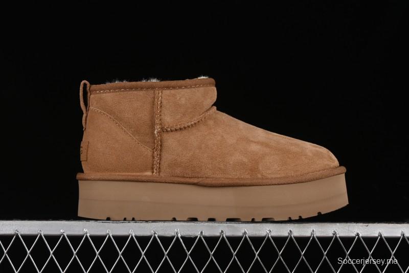 UGG Classic Ultra Mini Platform 3CM Wool Short Boots with TREADLITE Outsole - 1135092