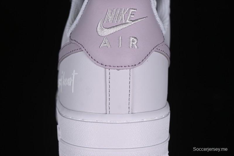 Nike Air Force 1 '07 Low Casual Sneakers with Anime-Inspired Light Gray Purple Spray Paint Design - DY8899-004
