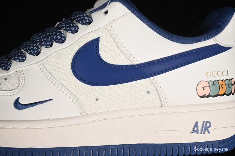 Nike Air Force 1 '07 Low Gucci Collaboration - Light Blue Linen Low-Top Casual Sneakers - XZ3398-788