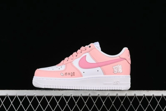Nike Air Force 1'07 Low Casual Sneakers with Cuddle Bear Design - YY2024-762