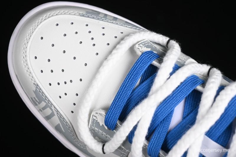 Nike Dunk Low Panda Prank Wave Rider - Silver Blue Shark Low Top Casual Sneakers - DD1391-400