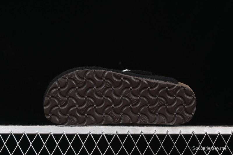 Birkenstock Half Open Toe Sandals with Smokeless Coal Wool Upper - G.D4