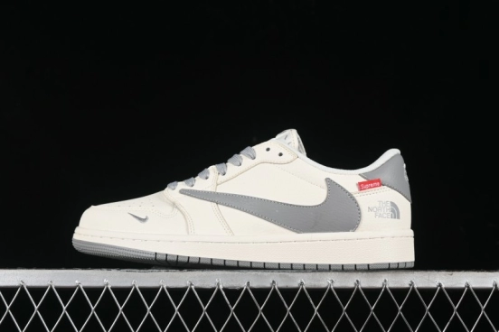 Nike Travis Scott x Fragment Design x Air Jordan 1 Low OG SP AJ1 Supreme North Face Collaboration - DIY1688-001
