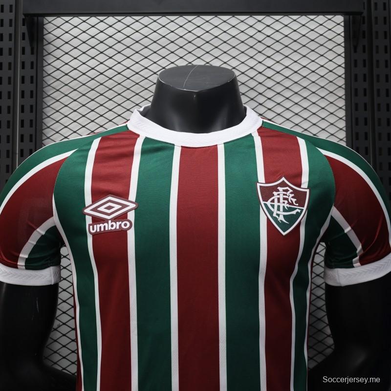 إصدار اللاعب 25/26 قميص فلومينينسي أخضر وعنابي مخطط عمودياً مع حافة بيضاء