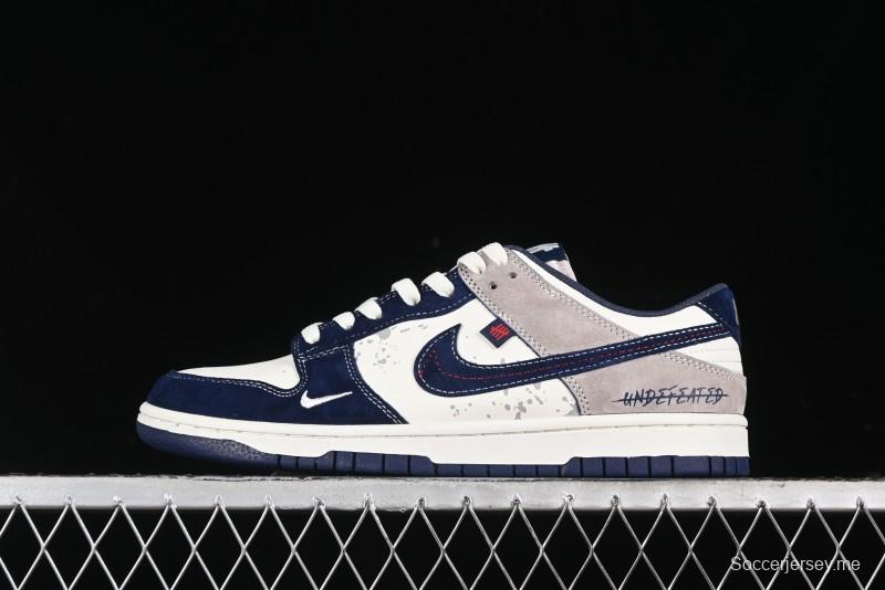 Nike SB Dunk Low UN Collaboration - Splatter Navy Swoosh Anniversary Custom Low-Top Casual Skate Shoes - DJ2024-041