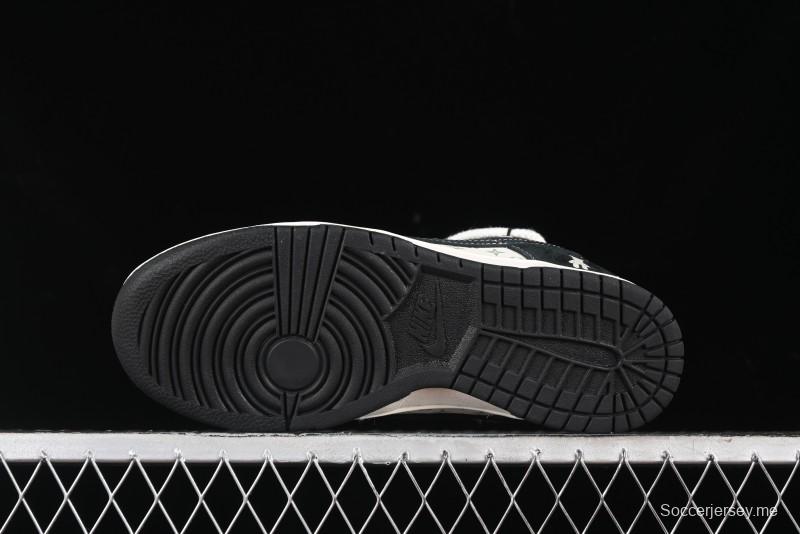 Nike SB Dunk Low Violent Bear Series - Lace-Up Beige with Black Swoosh Anniversary High-End Customized Low-Top Casual Skate Shoes - SJ2068-290