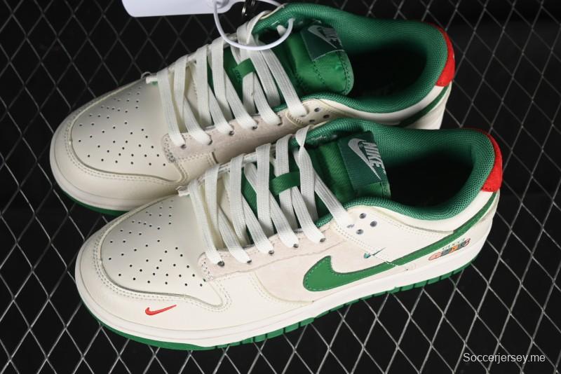 Nike SB Dunk Low Gucci Collaboration - Custom Patchwork Green Swoosh Anniversary Edition Low-Top Casual Skate Shoes - KK1688-053