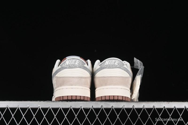 Nike SB Dunk Low UN Collaboration - Light Brown with Silver Swoosh Anniversary High-End Custom Low-Top Casual Sneakers - CF3688-013