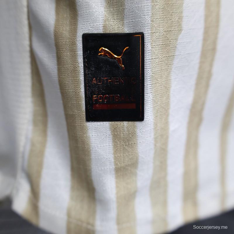 إصدار اللاعب 25/26 قميص الهلال أبيض بخطوط ذهبية