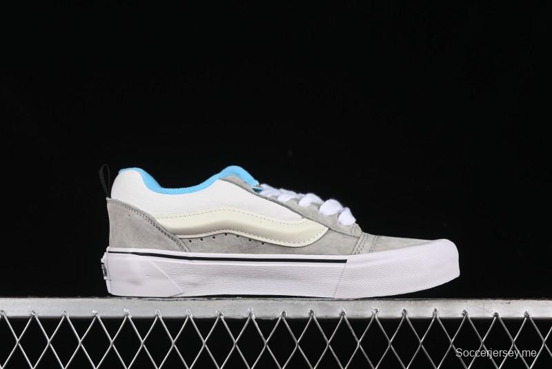 Vans Knu Skool Low-Top Retro Casual Vulcanized Slip-On Shoes in Grey Blue - VN000D6CCCZ